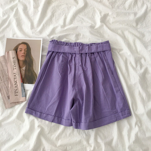 Дамски панталони широк модел с колан 