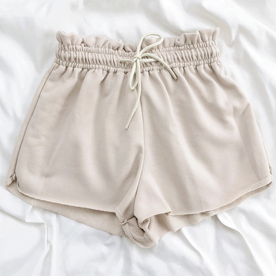 Pantaloni scurți casual cu cravate și talie elastică