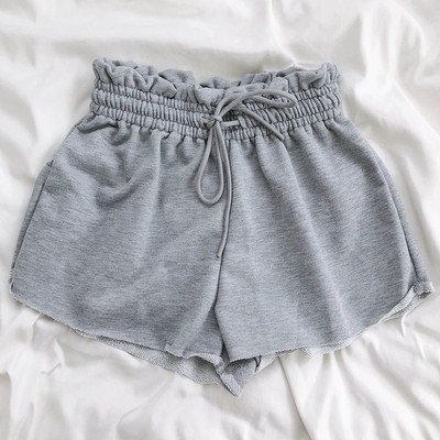 Pantaloni scurți casual cu cravate și talie elastică