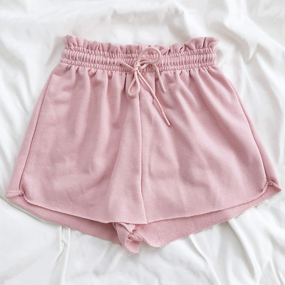 Pantaloni scurți casual cu cravate și talie elastică