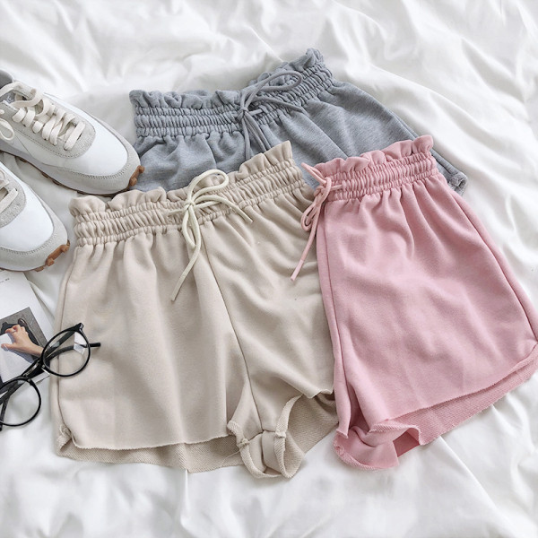 Pantaloni scurți casual cu cravate și talie elastică