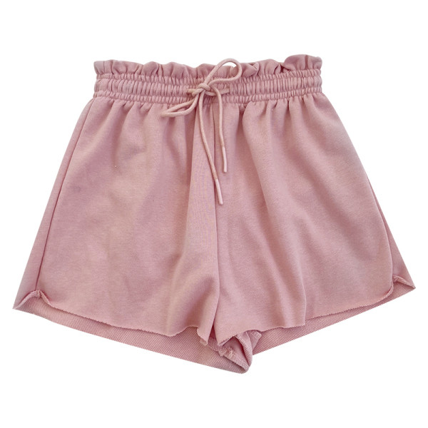 Pantaloni scurți casual cu cravate și talie elastică