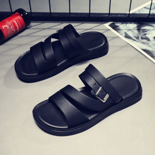 Papuci moderni pentru barbati cu catarama metalica