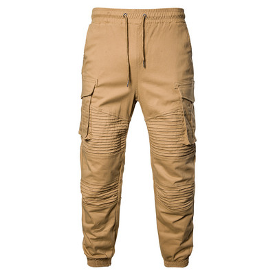 Pantaloni casual barbatesti cu talie elastica si buzunare laterale