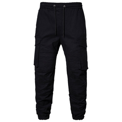Pantaloni casual barbatesti cu talie elastica si buzunare laterale