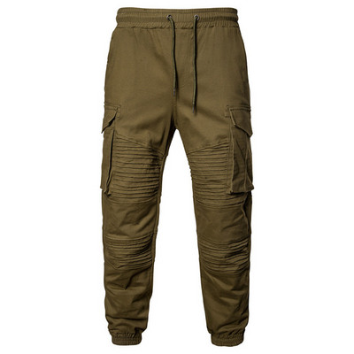 Pantaloni casual barbatesti cu talie elastica si buzunare laterale