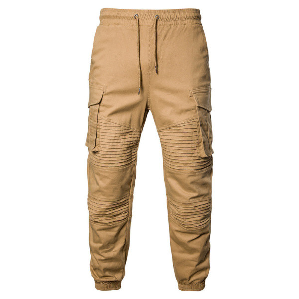 Pantaloni casual barbatesti cu talie elastica si buzunare laterale