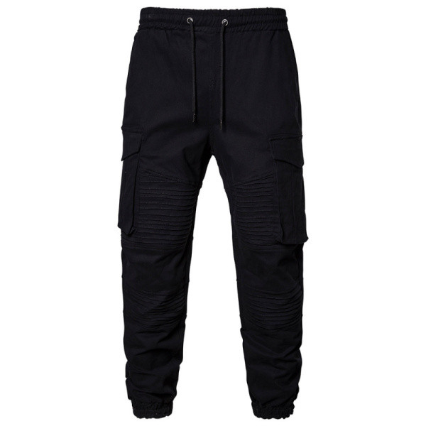 Pantaloni casual barbatesti cu talie elastica si buzunare laterale