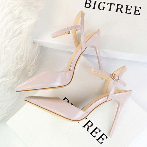 Sandale de dama elegante cu toc inalt si subtire - model ascutit