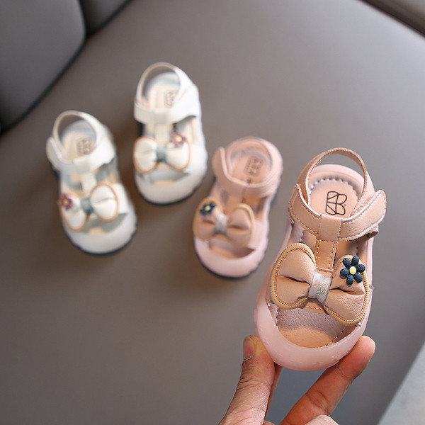 Sandale confortabile pentru copii pentru fete din piele ecologica cu autocolante si panglica decorativa