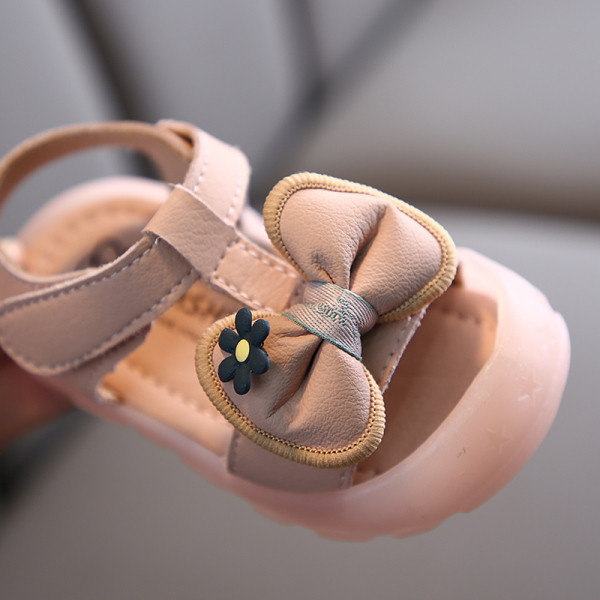 Sandale confortabile pentru copii pentru fete din piele ecologica cu autocolante si panglica decorativa