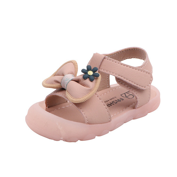 Sandale confortabile pentru copii pentru fete din piele ecologica cu autocolante si panglica decorativa