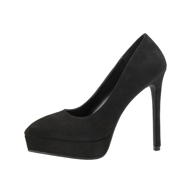 Sieviešu moderni apavi no eko zamšādas ar augstiem papēžiem