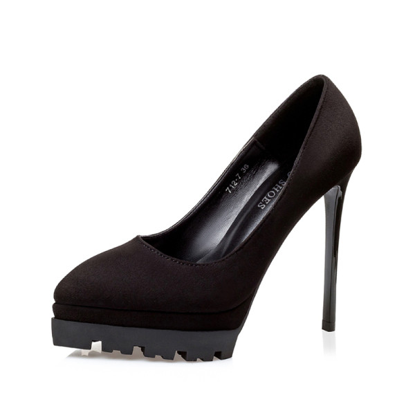 Naiste kõrge õhukese 12 cm kontsaga seemisnahast kingad