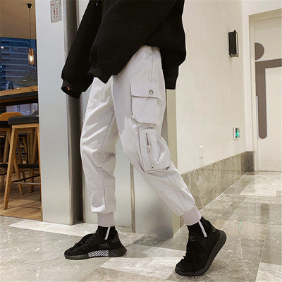 Pantaloni casual barbatesti model larg cu talie elastica si buzunare