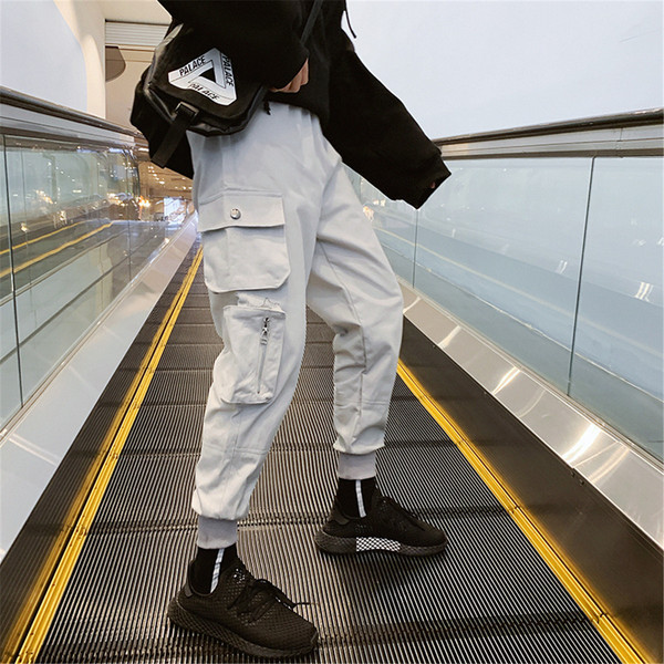 Casual meeste pükste lai mudel elastse vöökoha ja taskutega