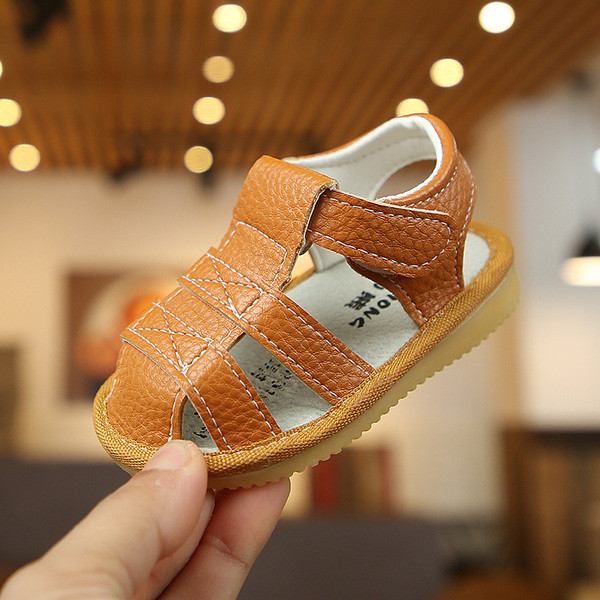 Sandale confortabile pentru copii din piele ecologica cu autocolante pentru fete si baieti