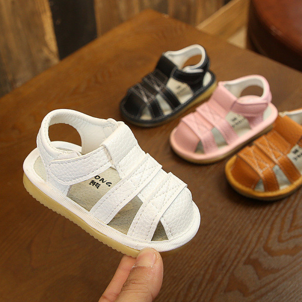 Sandale confortabile pentru copii din piele ecologica cu autocolante pentru fete si baieti