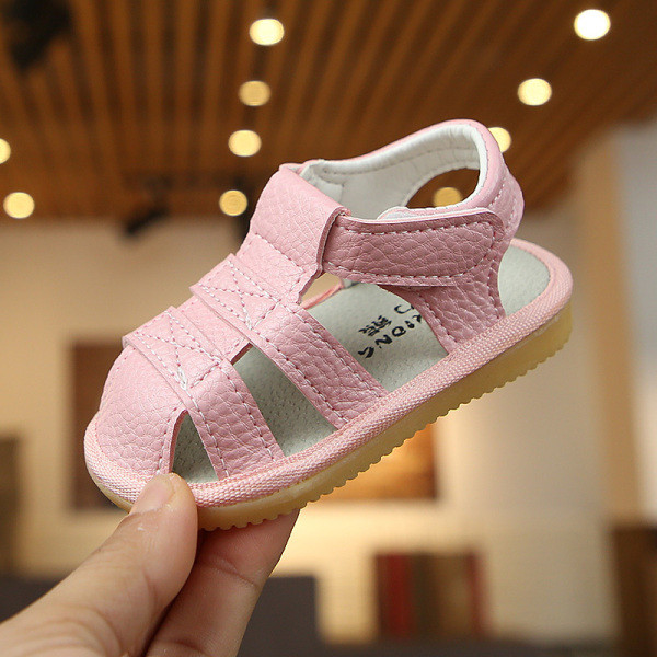 Sandale confortabile pentru copii din piele ecologica cu autocolante pentru fete si baieti