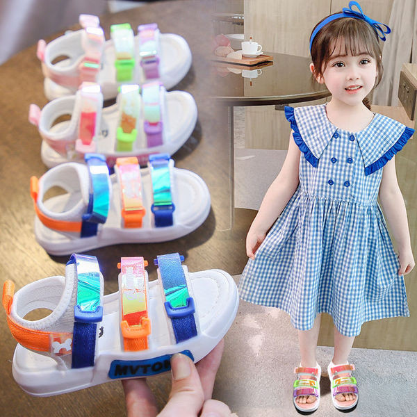 Sandale moderne pentru copii pentru fete și băieți cu efect holografic