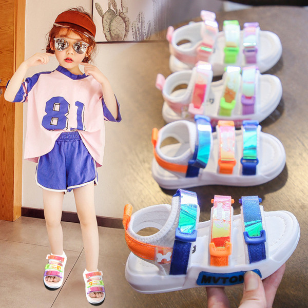 Sandale moderne pentru copii pentru fete și băieți cu efect holografic