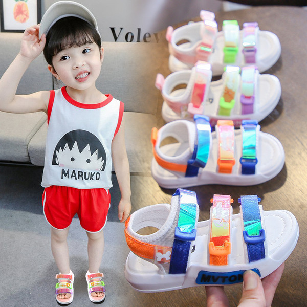 Sandale moderne pentru copii pentru fete și băieți cu efect holografic