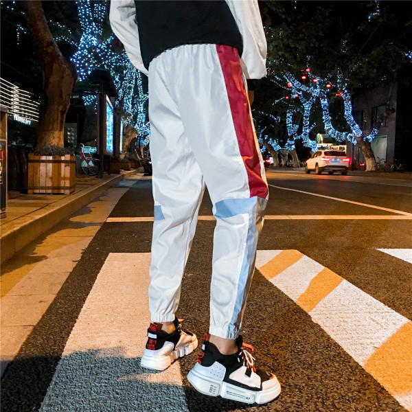Sportsko-casual muške hlače s elastičnim strukom i reflektirajućim elementima