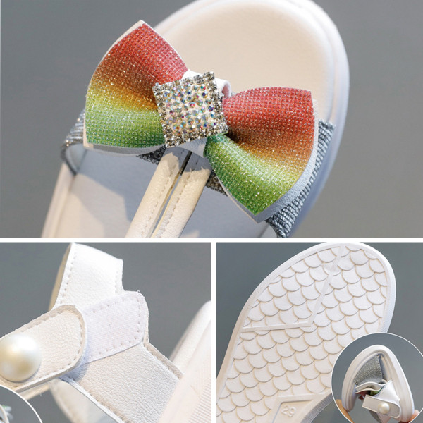 Sandale moderne pentru copii pentru fete cu panglici din piele ecologica