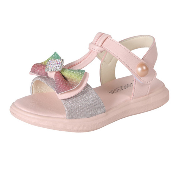 Sandale moderne pentru copii pentru fete cu panglici din piele ecologica