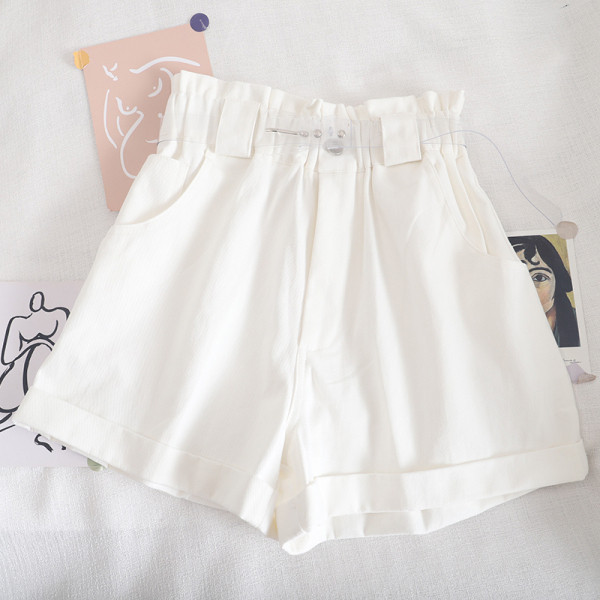 Pantaloni scurți casual cu curea și buzunare