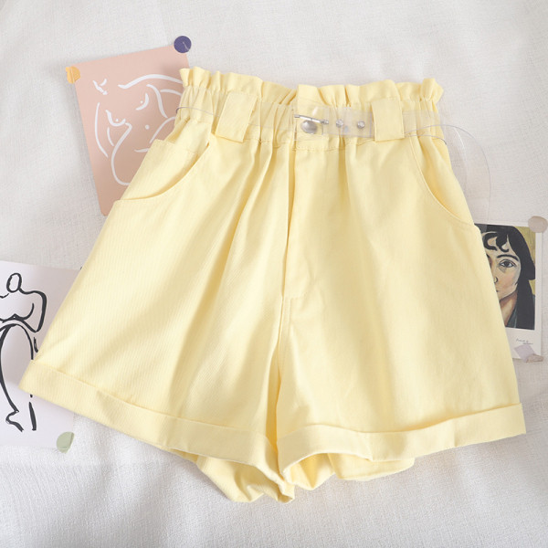 Pantaloni scurți casual cu curea și buzunare