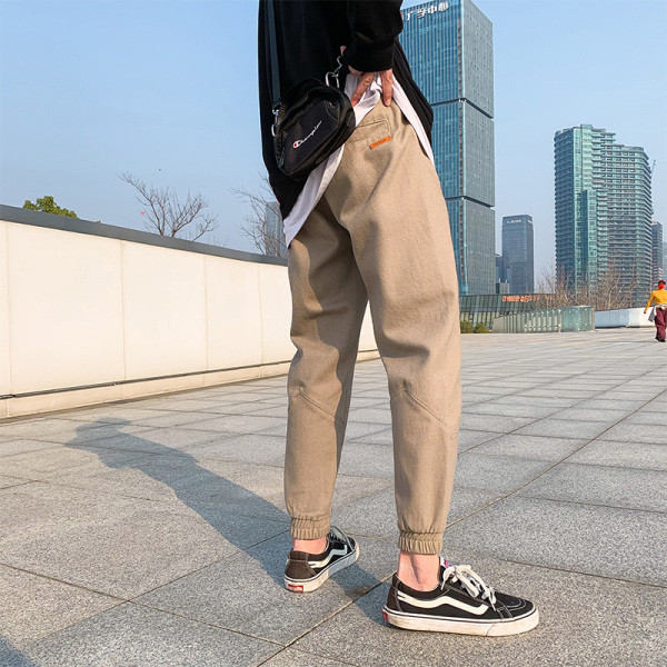 Pantaloni de bărbați de ultimă generație cu talie elastică și buzunare