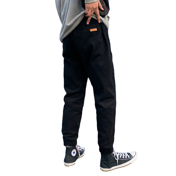 Pantaloni de bărbați de ultimă generație cu talie elastică și buzunare