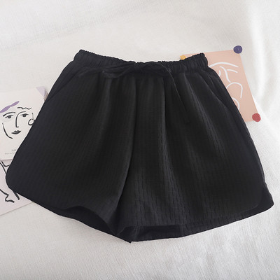 Къси дамски панталони с връзки и еластична талия