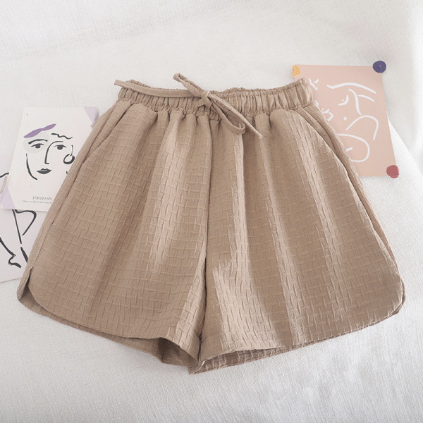 Къси дамски панталони с връзки и еластична талия