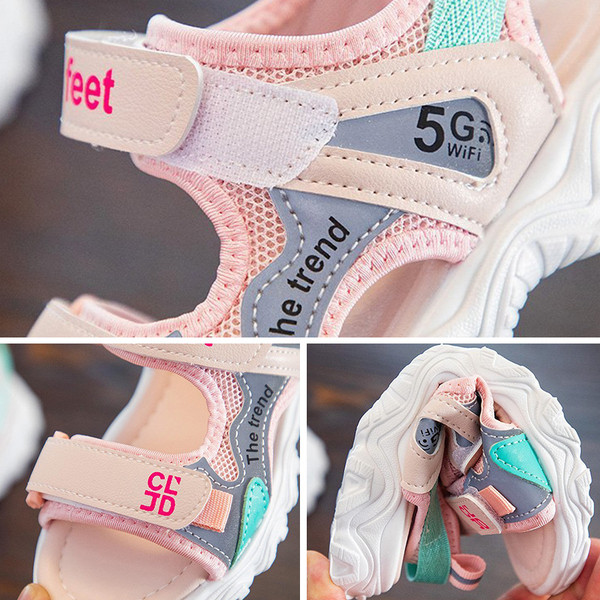 Mugavad pehme libisemisvastase talla ja plaastritega laste sandaalid tüdrukutele