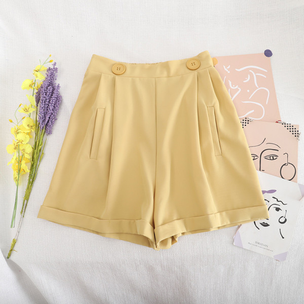 Női széles nadrág gombokkal és A-vonallal