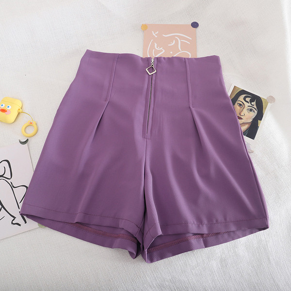 Модерни дамски панталони с цип и висока талия