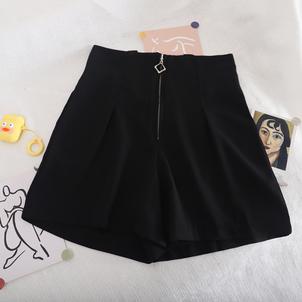 Модерни дамски панталони с цип и висока талия