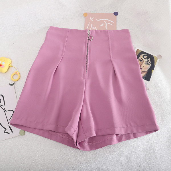 Модерни дамски панталони с цип и висока талия