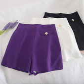 Pantaloni largi de dama cu talie inalta si fermoar