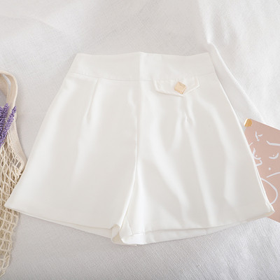 Pantaloni largi de dama cu talie inalta si fermoar