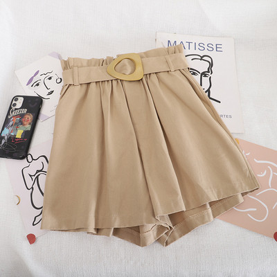 Pantaloni largi de dama cu centura si talie inalta