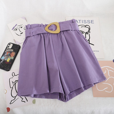 Pantaloni largi de dama cu centura si talie inalta