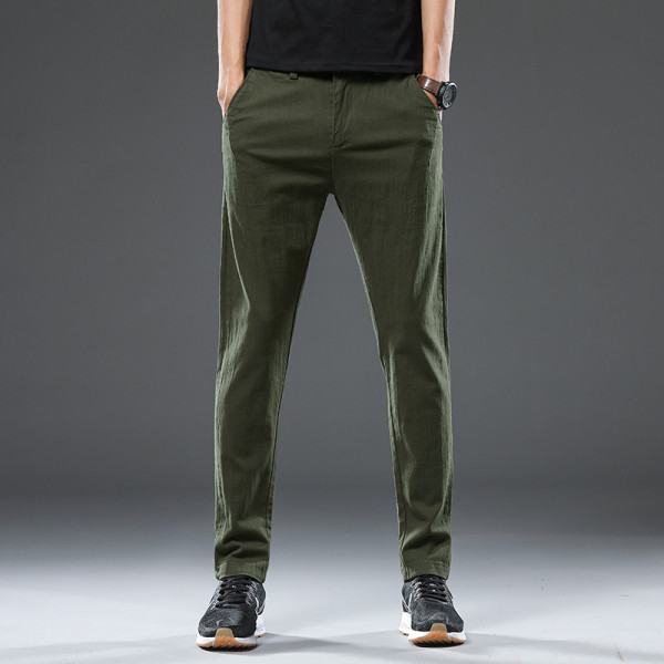 Sihuke meeste pükste sirge mudel taskutega