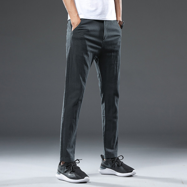 Sihuke meeste pükste sirge mudel taskutega