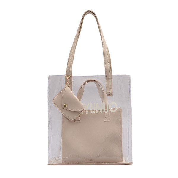 Geanta de dama transparenta cu inscriptie