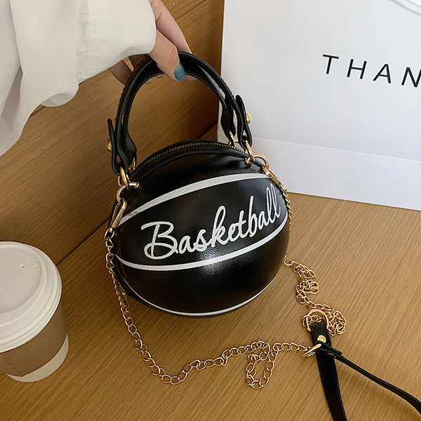 New model women`s round bag with inscription