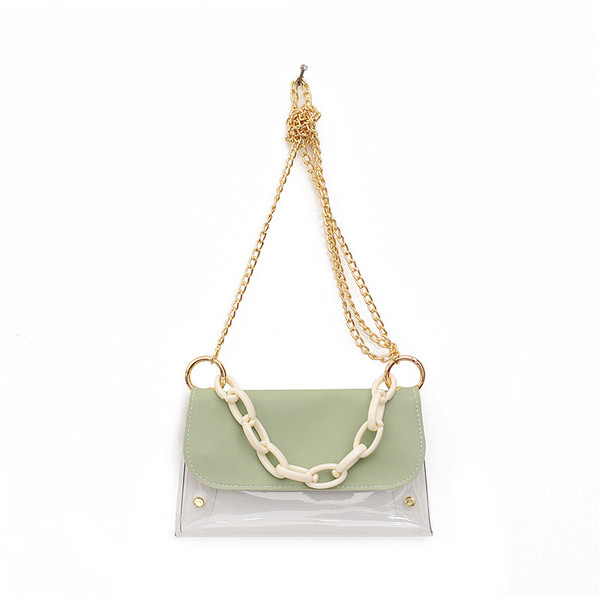 Διαφανής γυναικεία τσάντα με μακριά λαβή