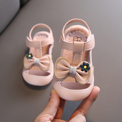 Bērnu sandales meitenēm no eko ādas ar lentīti